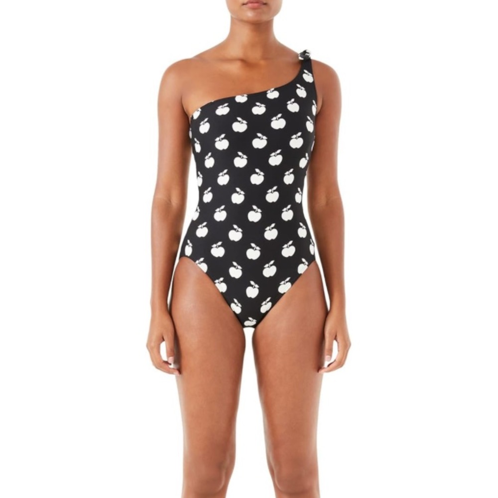 NWT Kate Spade New York Apple Toss Bunny Tie One Shoulder One-Piece - Picture 1 of 1